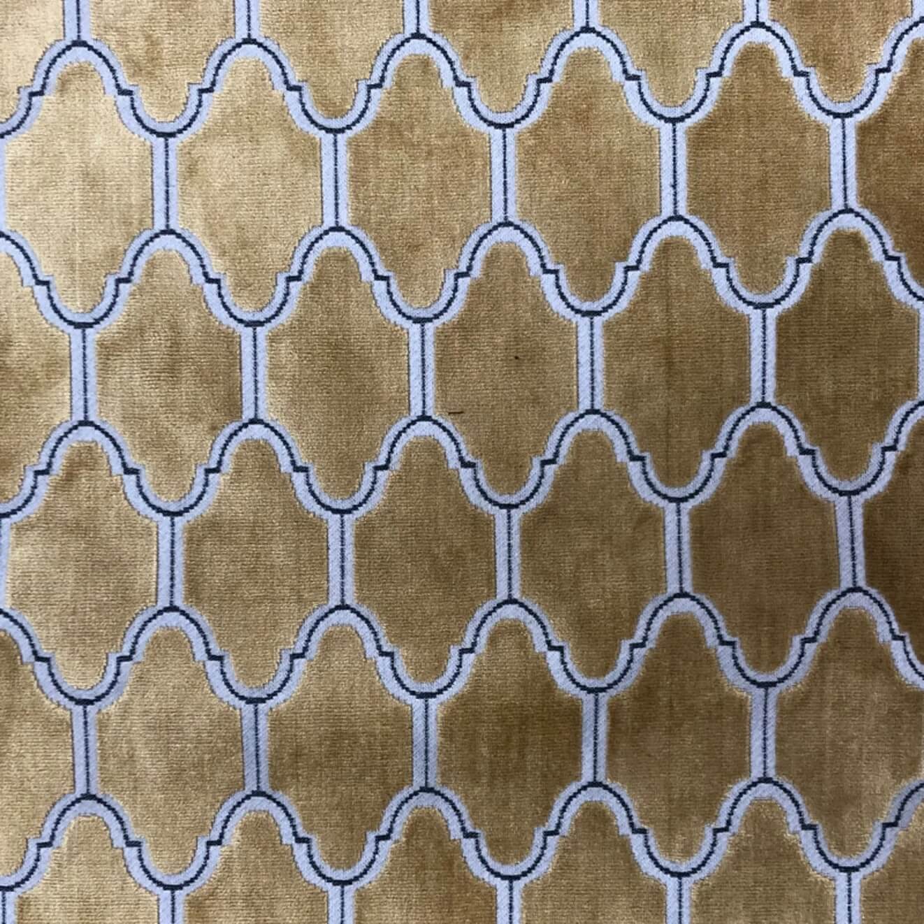 Dorado Geometric Velvet Fabric - Gold
