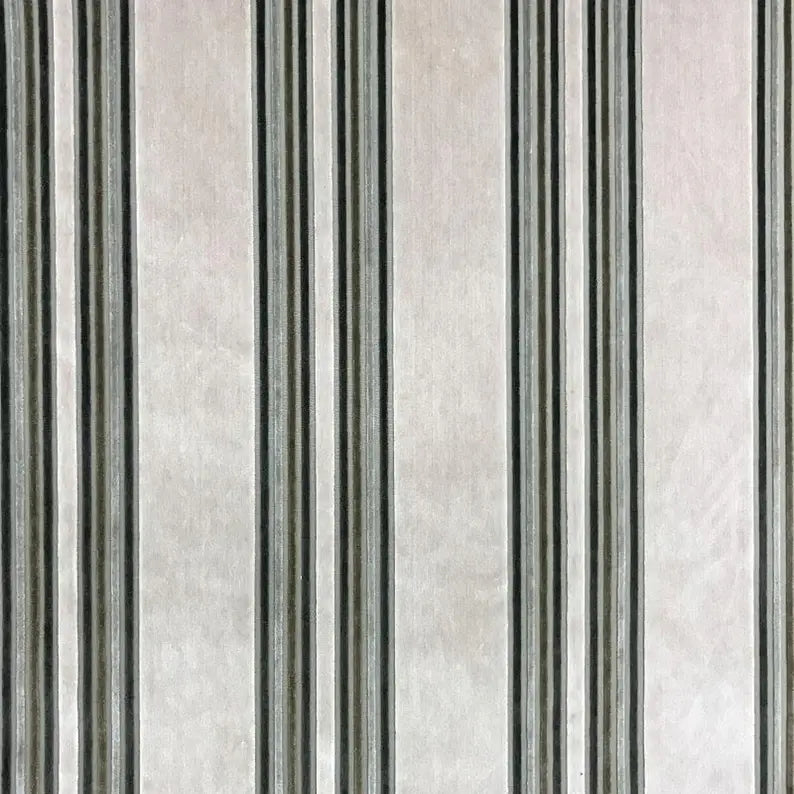 Vespera Stripe Velvet Fabric - Taupe