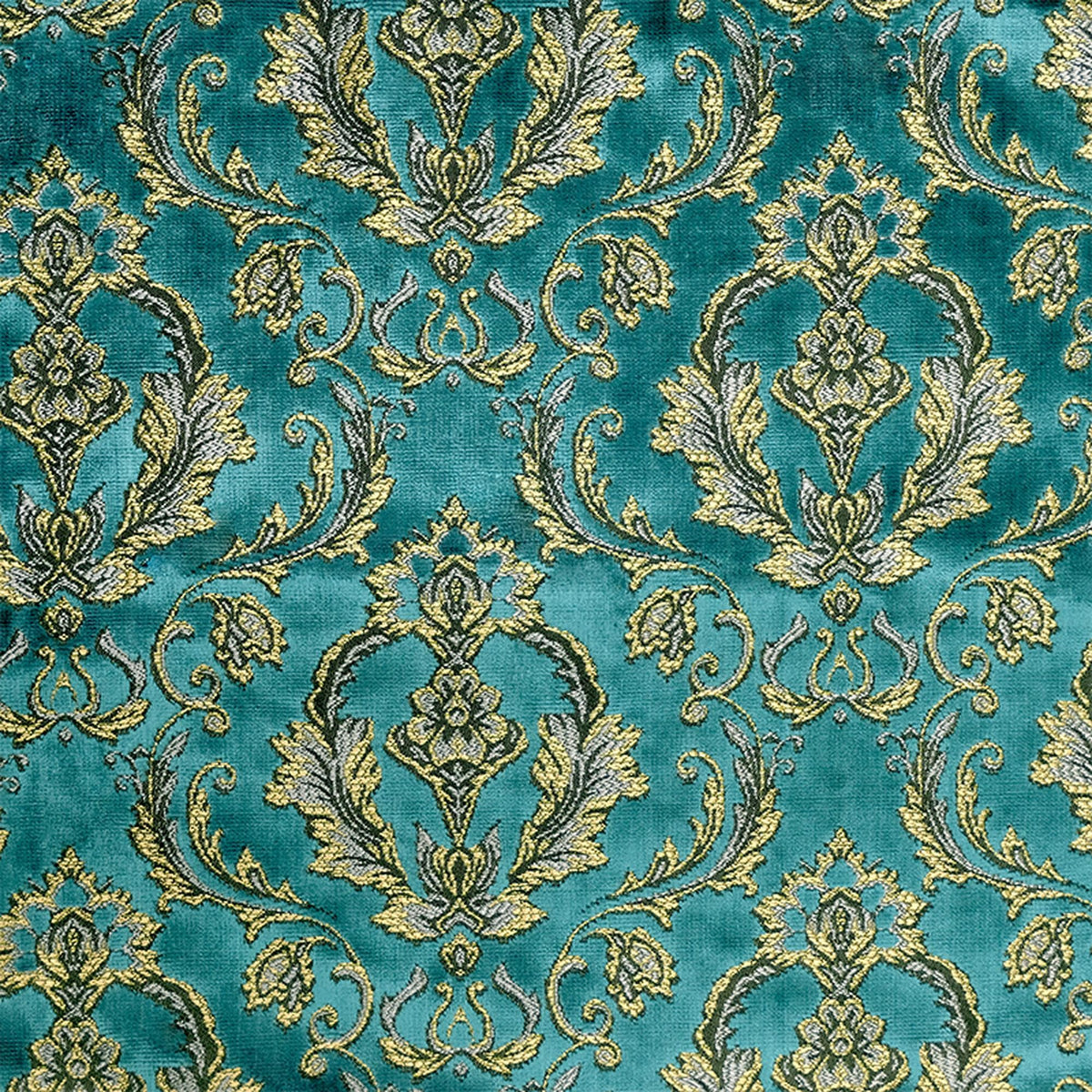 Monte Damask Velvet Fabric - Cerulean