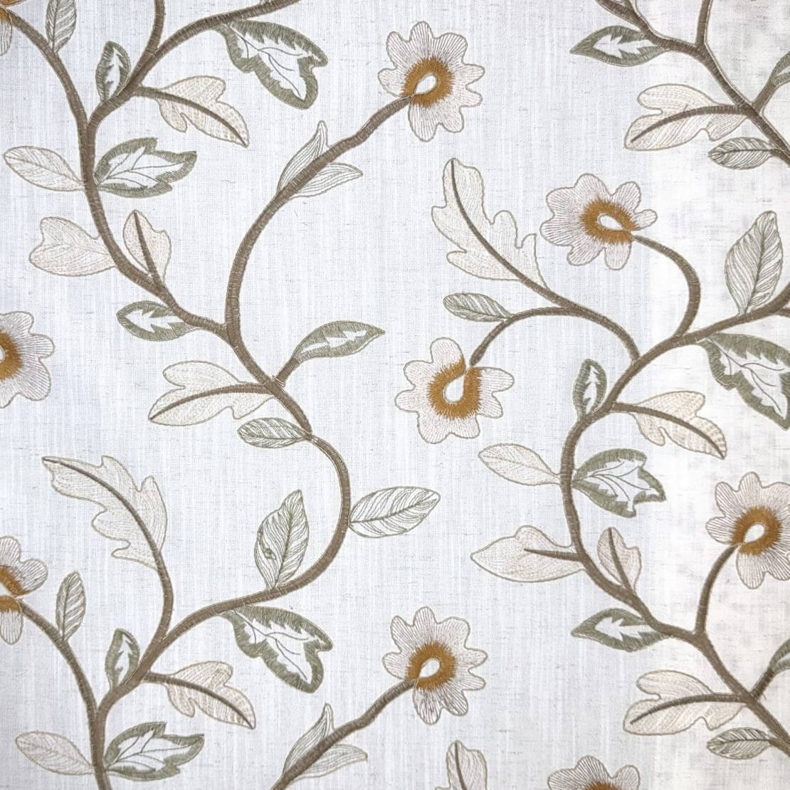 Ciel Embroidered Garden Roman Shade