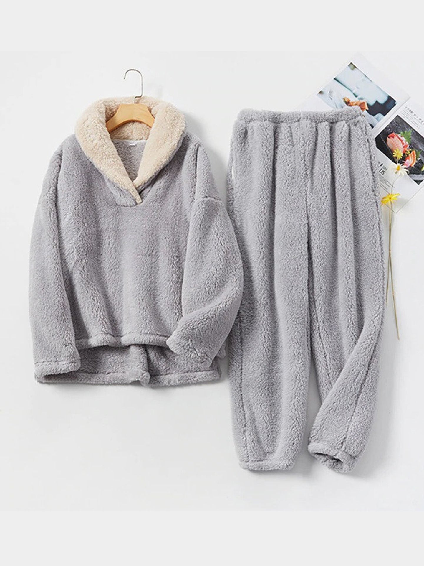 Gray Fleece 2pc Set Pajama Set