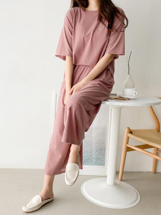 2pc Set Loungewear Loose Wrinkle-Free Women Pajama Set / Freer Nomad