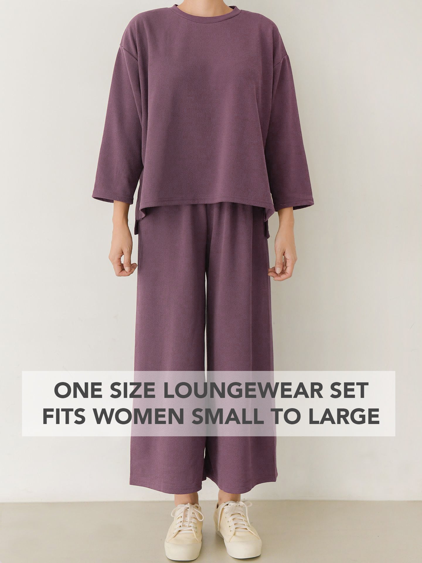 RENA / Mocha Grey 2pc-Set Soft Loungewear Long Sleeve Wrinkle Free Pajama Wear / Women Lounge Top and Bottom Set - FREER NOMAD